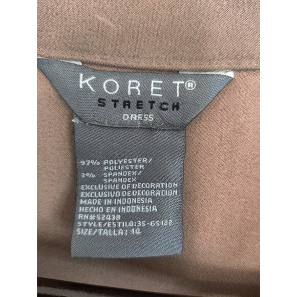 Koret Stretch Tan Fax Suede Embroidered Collared Button Up Blazer Jacket Size 14 - Picture 5 of 6